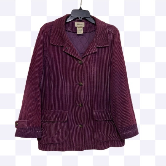 Jackets & Blazers - L.L.Bean‎ women’s vintage corduroy purple jacket size Medium P